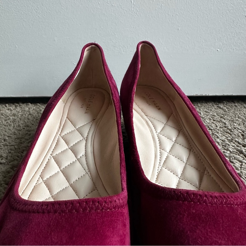 Cole Haan Kathryn Magenta Purple Suede Wedges - Picture 10 of 11
